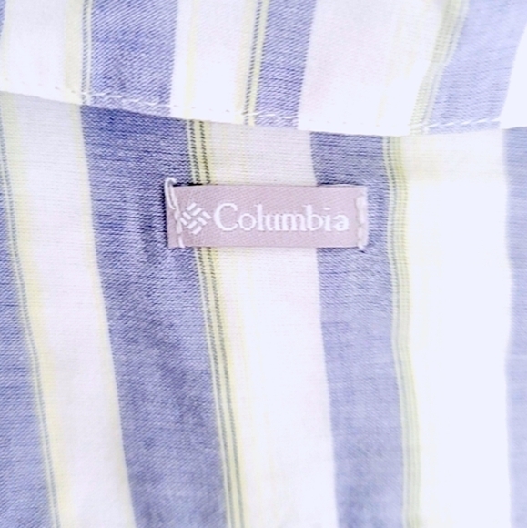 Columbia Blue Gray Striped Early Tide Long Sleeve Blouse Shirt - Size S - Picture 4 of 6